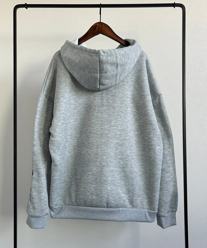 裏起毛刺繍ロゴパーカー(グレー) | COPINE
