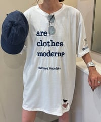 刺繍ロゴダメージビッグTシャツ(ホワイト)