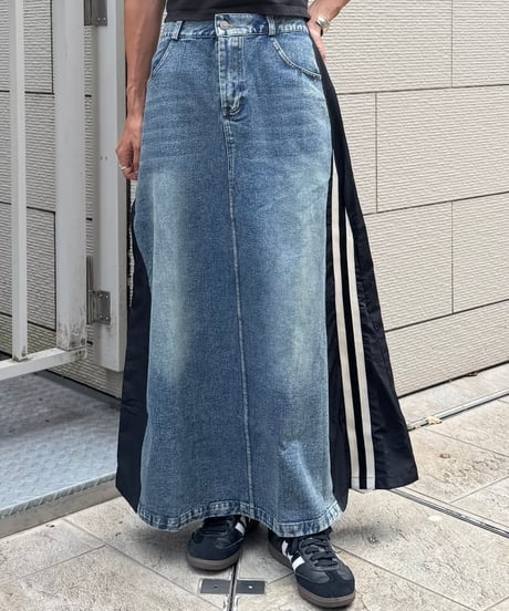 サイドラインデニムドッキングスカート