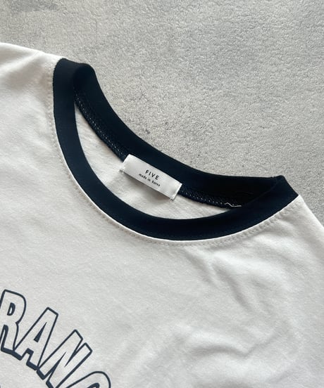 配色プリントTシャツ(ホワイト)