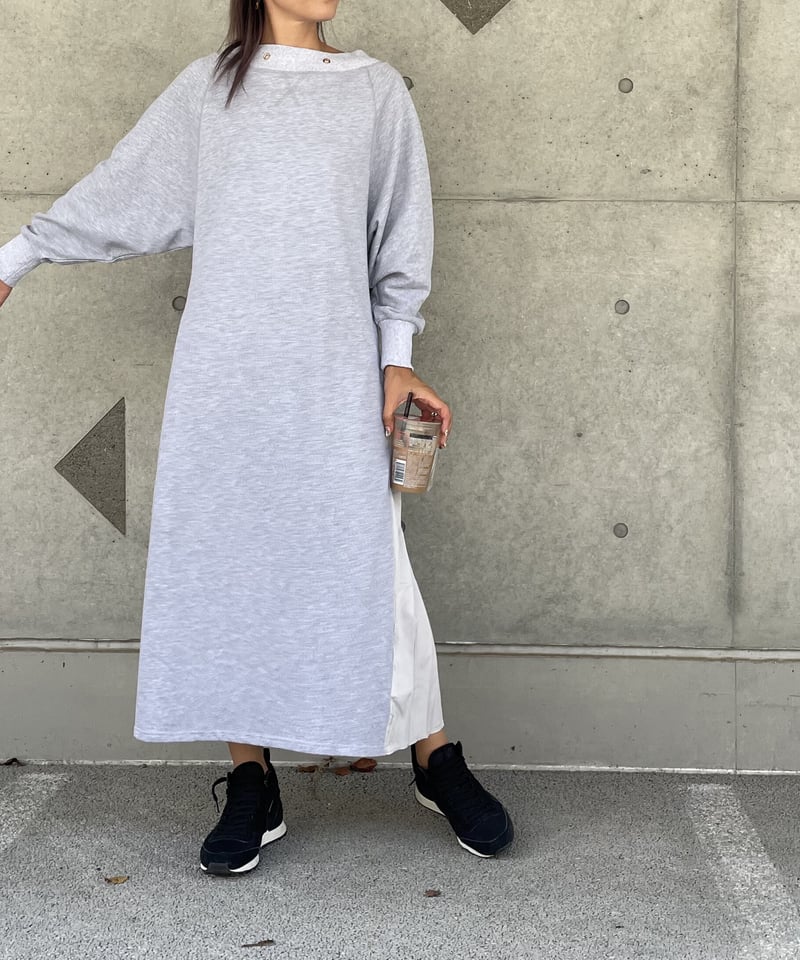 バックプリーツスウェットワンピース(グレー) | COPINE