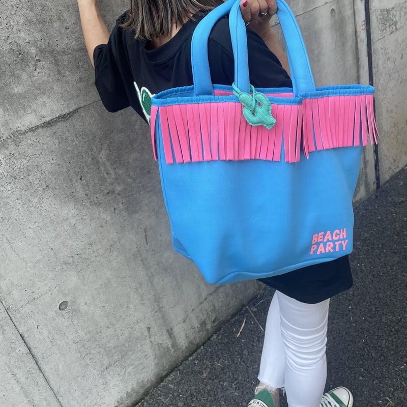 ウェット素材フリンジトートバッグ(大) | COPINE