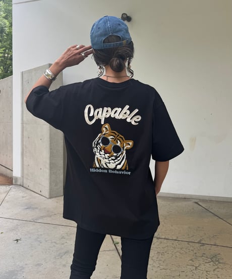 tigerサガラ刺繍Tシャツ(ブラック)