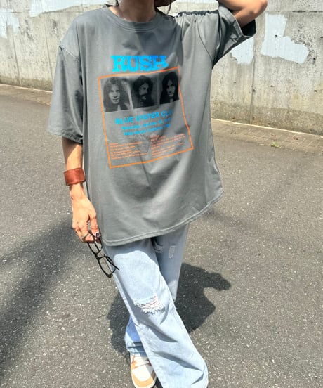 ボックスプリントTシャツ(グレー)