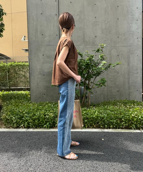 バイカラーデニムパンツ