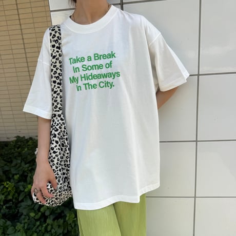 発泡ロゴプリントビッグtシャツ (オフホワイト)
