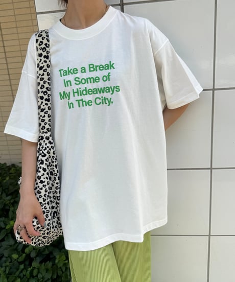 発泡ロゴプリントビッグtシャツ (オフホワイト)