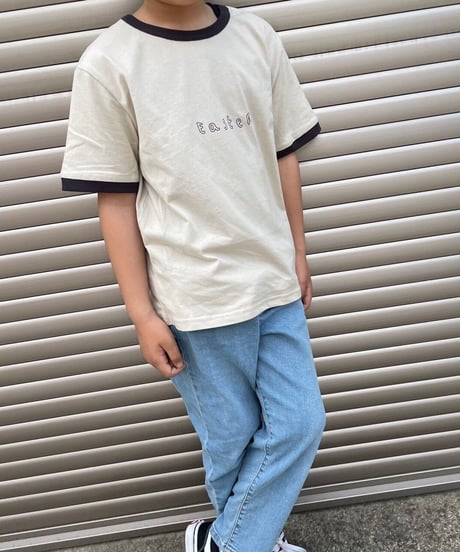 【kids】フロントロゴ配色リンガーtシャツ(110〜150)