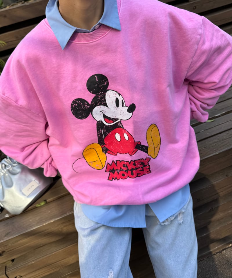 ミッキー トレーナー ピンク FREAK'S STORE（フリークスストア） トレーナー スウェット 限定展開