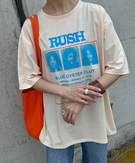 ボックスプリントTシャツ(クリーム)
