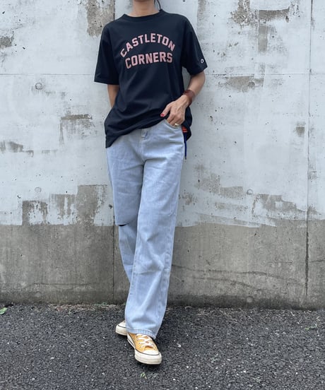 ハイウエストダメージデニムパンツ