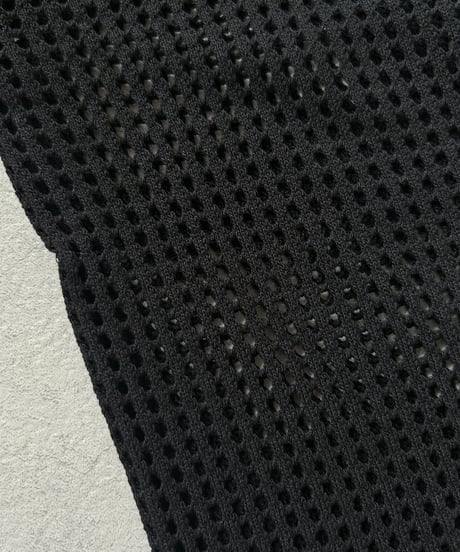 半袖メッシュサマーニット(ブラック）