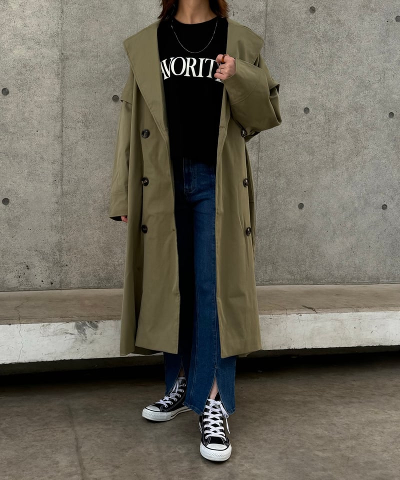 45R . 2way ミリタリーロングコート フリーサイズ　カーキ色 BEEDEN ミリタリージャケット モッズコート 2WAY BLOUSON LONG COAT