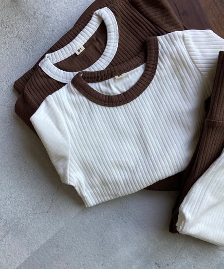 【kids】セットアップリブルームウェア(2color・2size)
