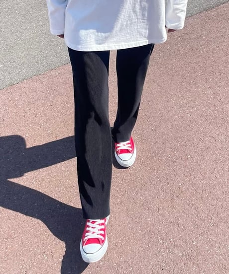 セルフカットプリーツパンツ(ブラック)