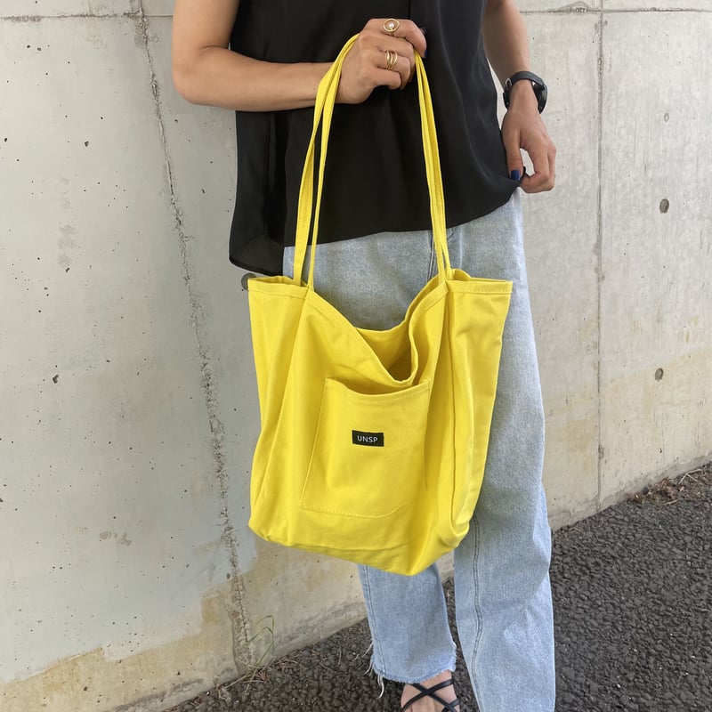カラーキャンバストートバッグ (イエロー) | COPINE カラーキャンバストートバッグ (イエロー) | COPINE