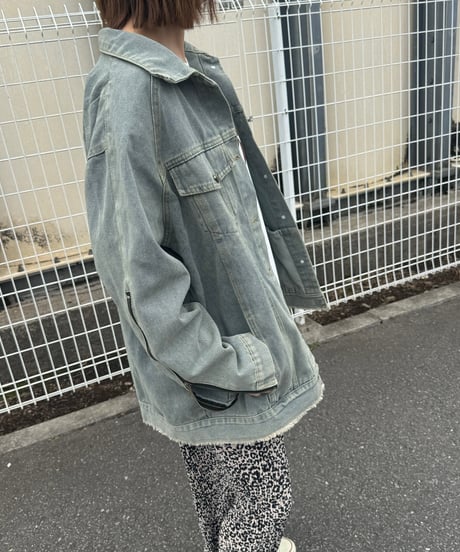 ジップデザインデニムジャケット