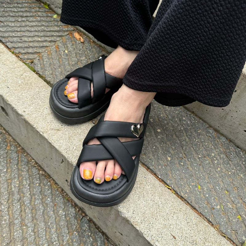 ハートモチーフ厚底サンダル(3size) | COPINE