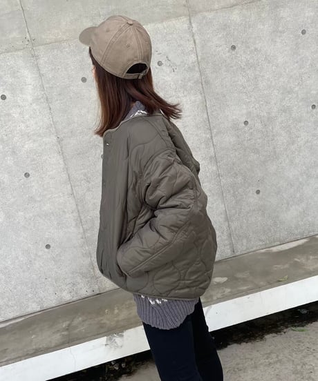 【OUTLET】ウェーブキルティングショートジャケット(カーキ2size)