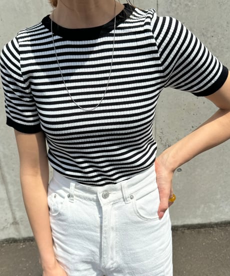 ボーダーサマーニットTシャツ