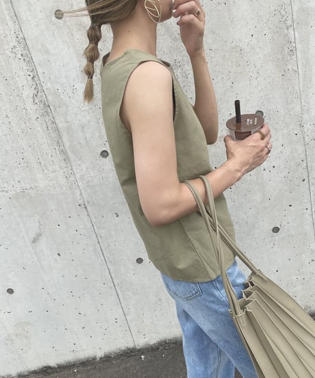 ラップデザインノースリーブ(カーキ)