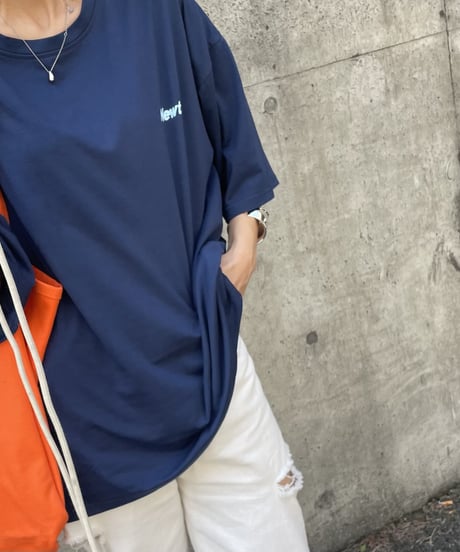 シンプルロゴビッグシルエットTシャツ(ネイビー)