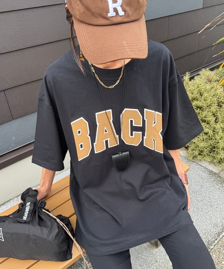 BACKコットンtシャツ(ブラック)