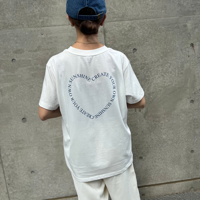 ロゴハートバックプリントTシャツ(ブルー) | COPINE