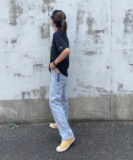 ハイウエストダメージデニムパンツ