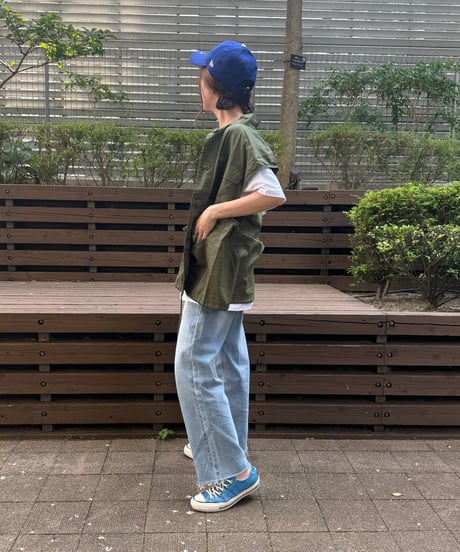 カットオフデニムストレートパンツ