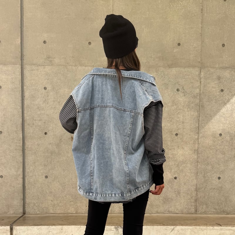 オーバーサイズデニムベスト(サックス) | COPINE