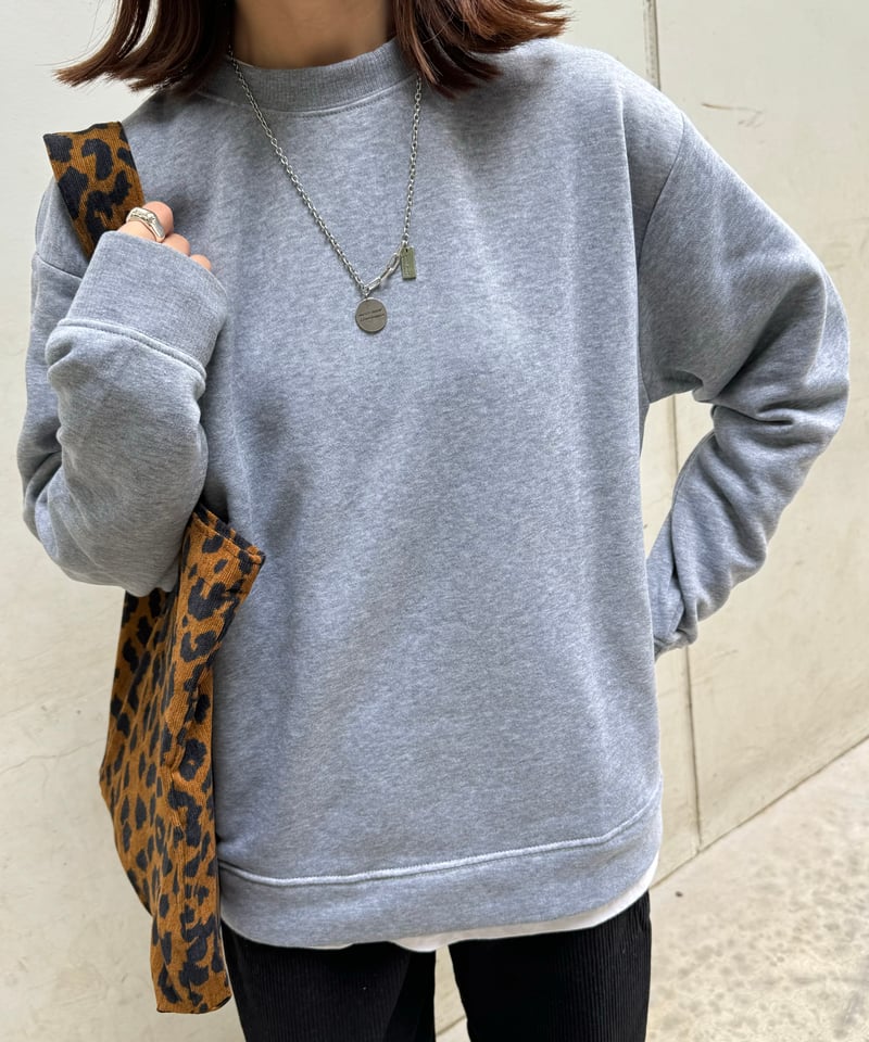 FIDES 裏起毛スウェット グレーXL シンプル裏起毛スウェット(グレー/2size) | COPINE