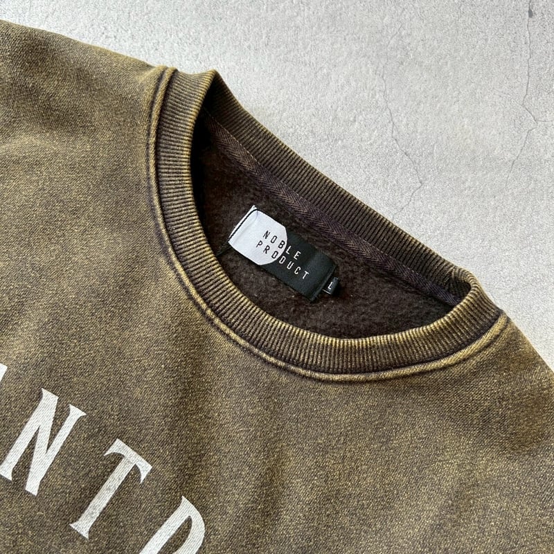 スノーウォッシュ加工ロゴプリントスウェット(チャコール) | COPINE