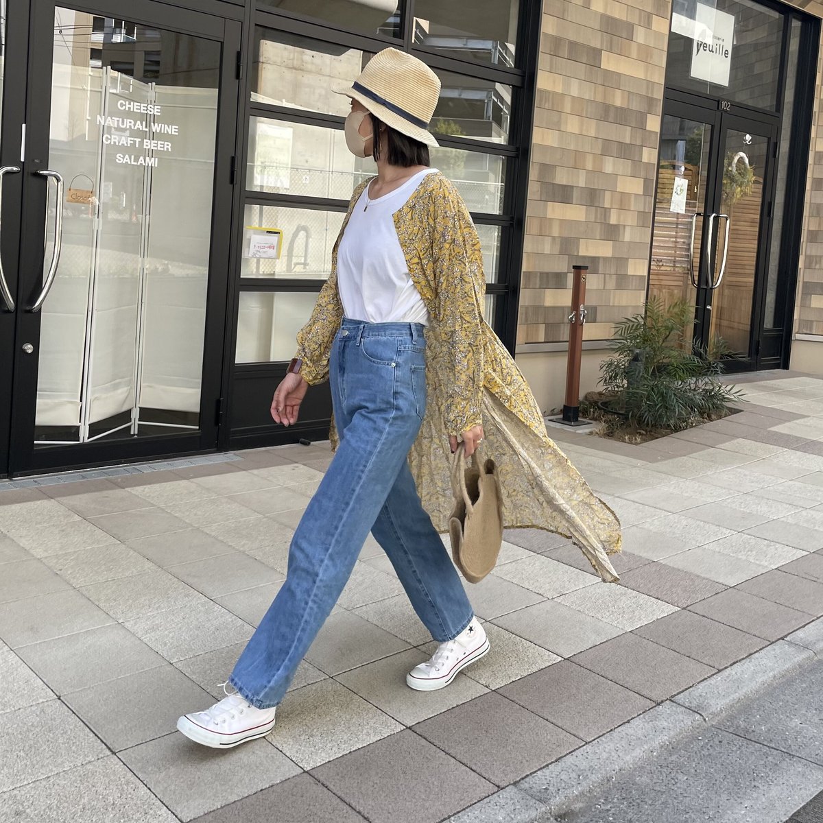 ウエストギャザー小花柄ガウンワンピース(イエロー) | COPINE ウエストギャザー小花柄ガウンワンピース(イエロー) | COPINE