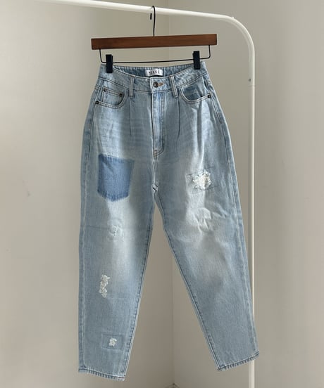 ダメージ加工デニムキャロットパンツ(3size）