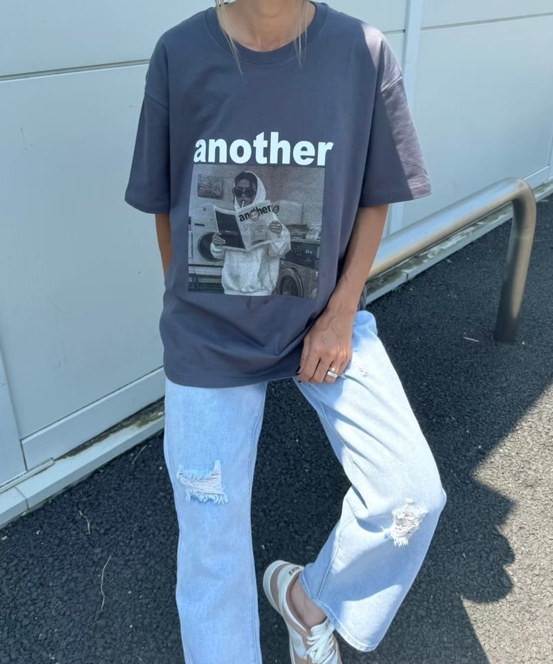 フォトプリントTシャツ(チャコールグレー) | COPINE