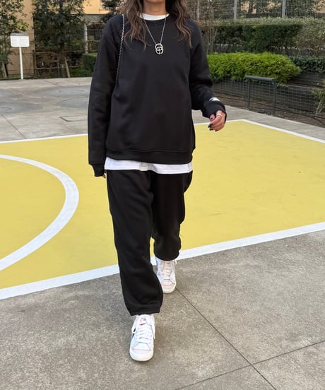 裏起毛スウェットセットアップ(ブラック)
