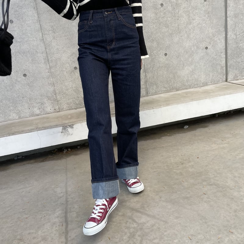 美シルエット!ハイウエストロールアップデニム(3size) | COPINE 美シルエット!ハイウエストロールアップデニム(3size) | COPINE