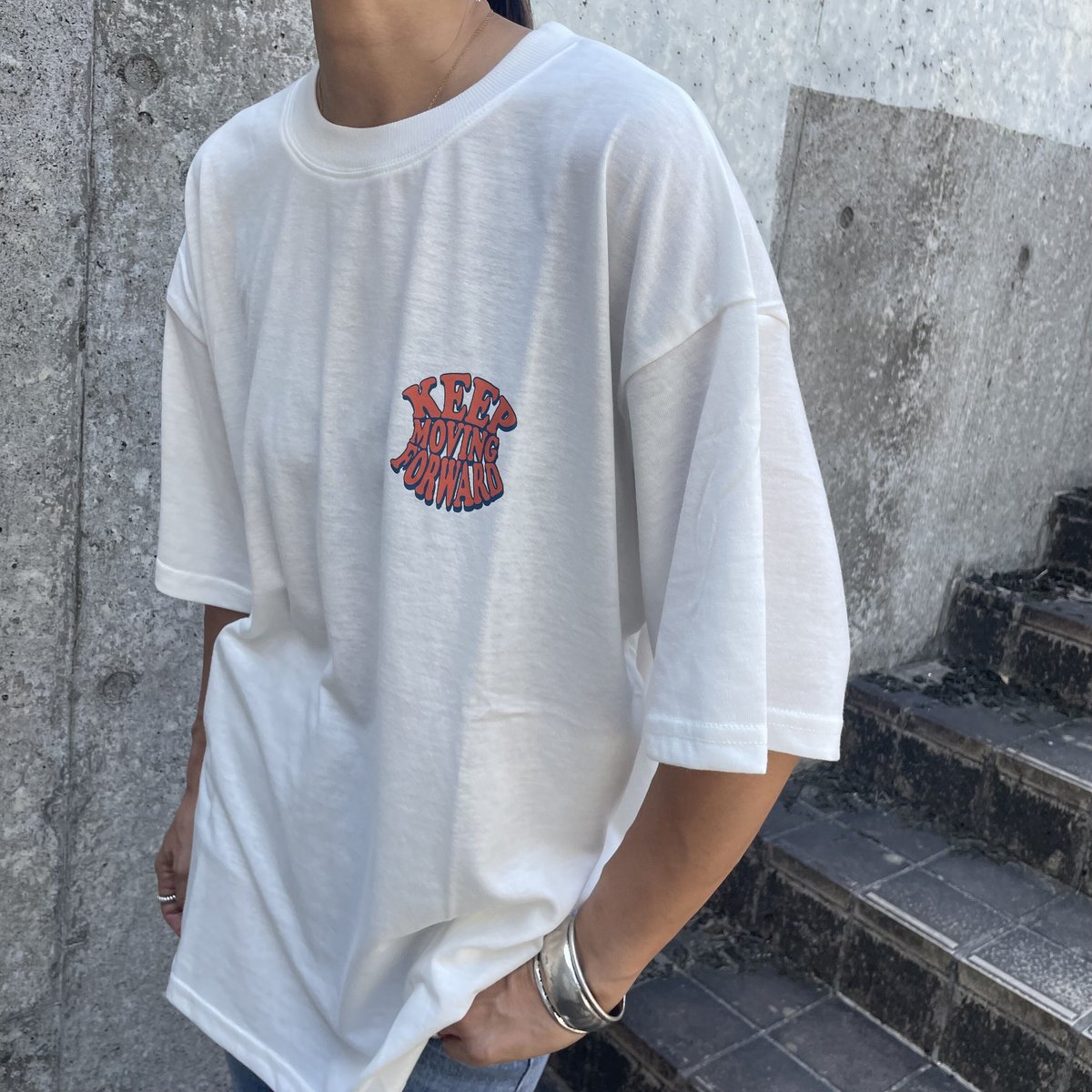 発砲プリントビッグTシャツ(ホワイト) | COPINE 発砲プリントビッグTシャツ(ホワイト) | COPINE