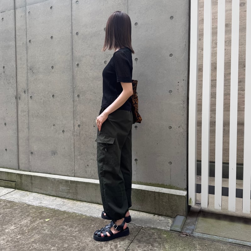 半袖メッシュサマーニット(ブラック） | COPINE