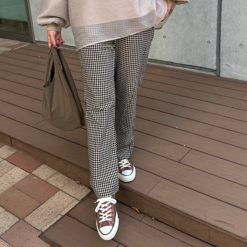 ギンガムチェックパンツ(ベージュ) | COPINE 