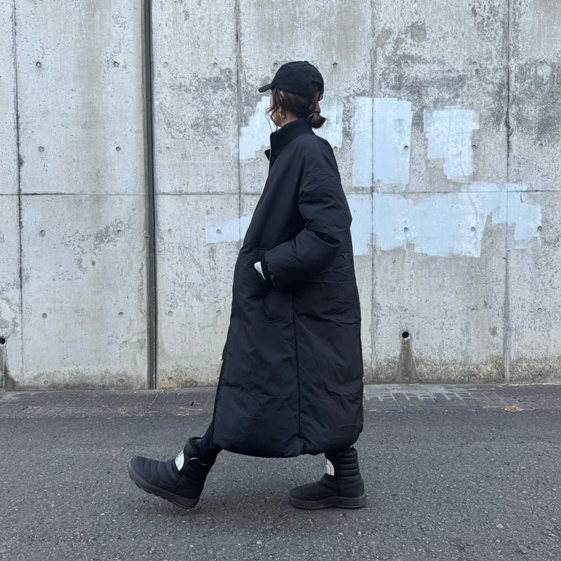 リブネックダブルジッパーファイバーダウンロングコート | COPINE