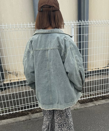ジップデザインデニムジャケット