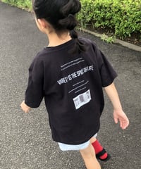 【kids】バック英字&フォトプリントtシャツ(110〜150)