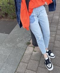 ダメージ加工デニムキャロットパンツ(3size）