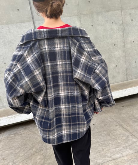 ビッグシルエットチェック柄シャツ