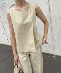 ラップデザインノースリーブ(ベージュ）