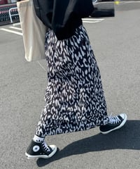 レオパードプリーツロングスカート