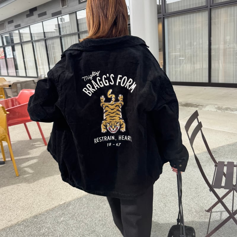 レトロ古着 コーデュロイジャケット 黒 L 肉厚ブレザー 刺繍ロゴ 3色展開】「Backers」刺繍入り コーデュロイジャケット「ROLLER-CLUB