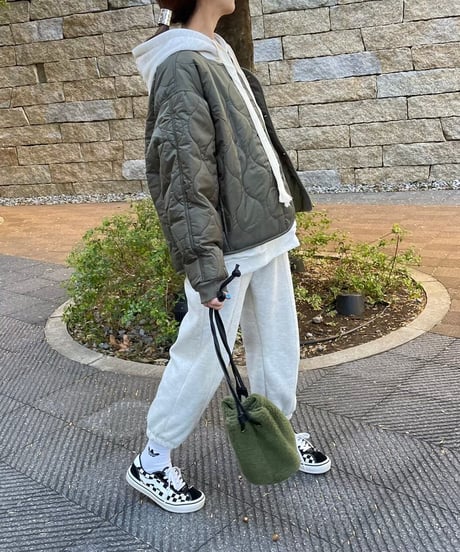 【OUTLET】ウェーブキルティングショートジャケット(カーキ2size)